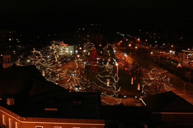 a December evening with the holiday lights